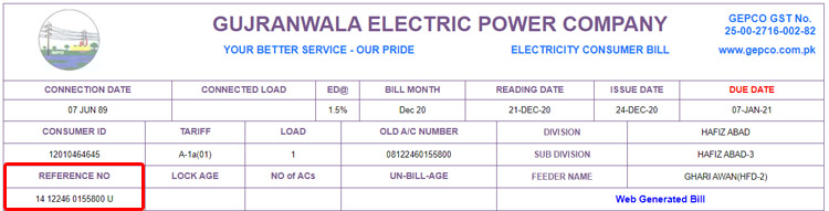 Gepco Bill Online